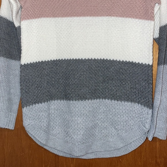 •CLOUD CHASER•COLORBLOCK STRIPE RIBBED CREWNECK KNIT SWEATER SIZE MEDIUM - Picture 5 of 10